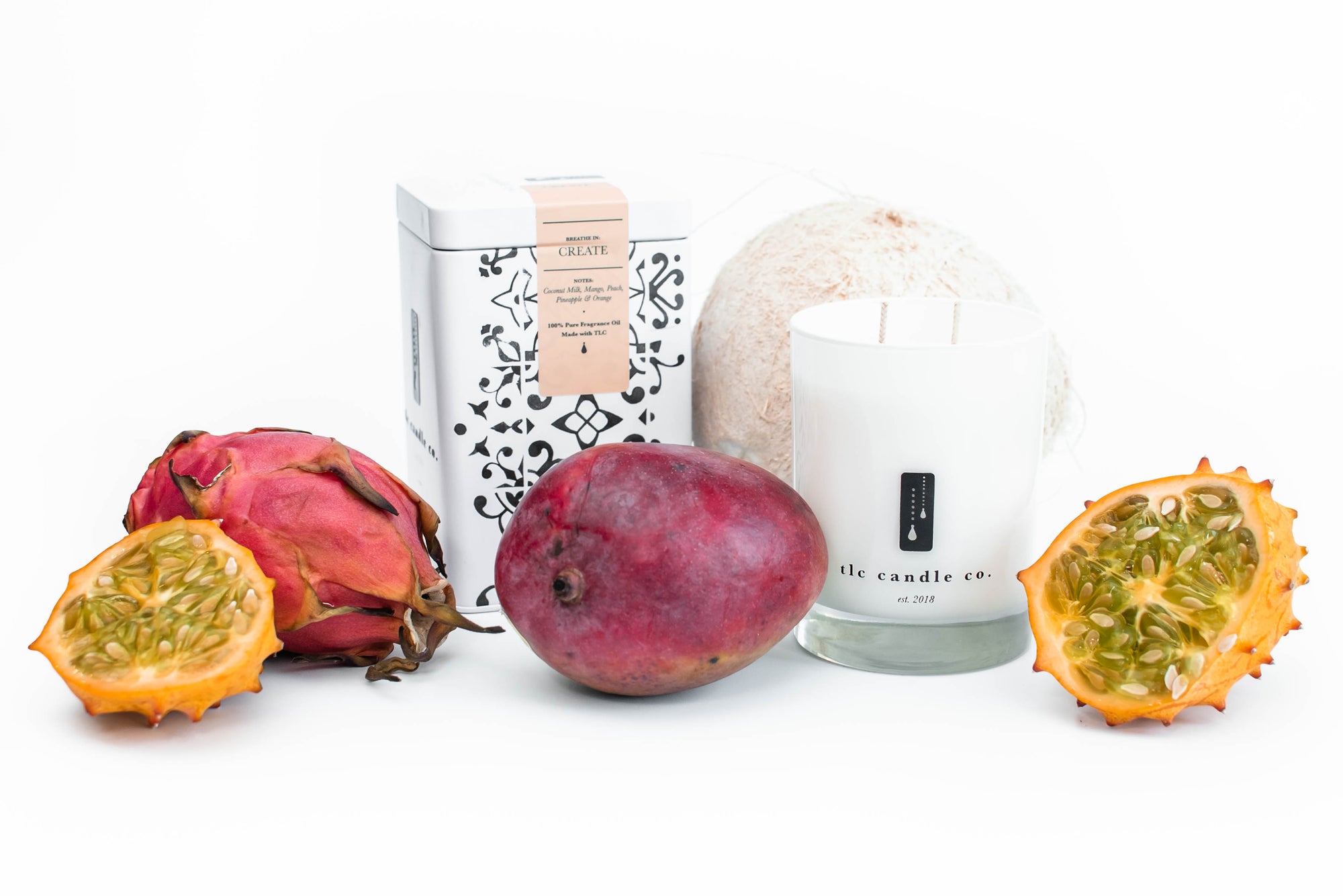 Create - Coconut and Tropical Fruits Soy Candle