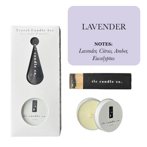 Travel Candle with Matches - Lavender