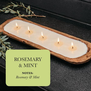 5-Wick Dough Bowl Soy Candle - Rosemary & Mint