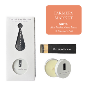 Travel Candle with Matches - Farmer's Market