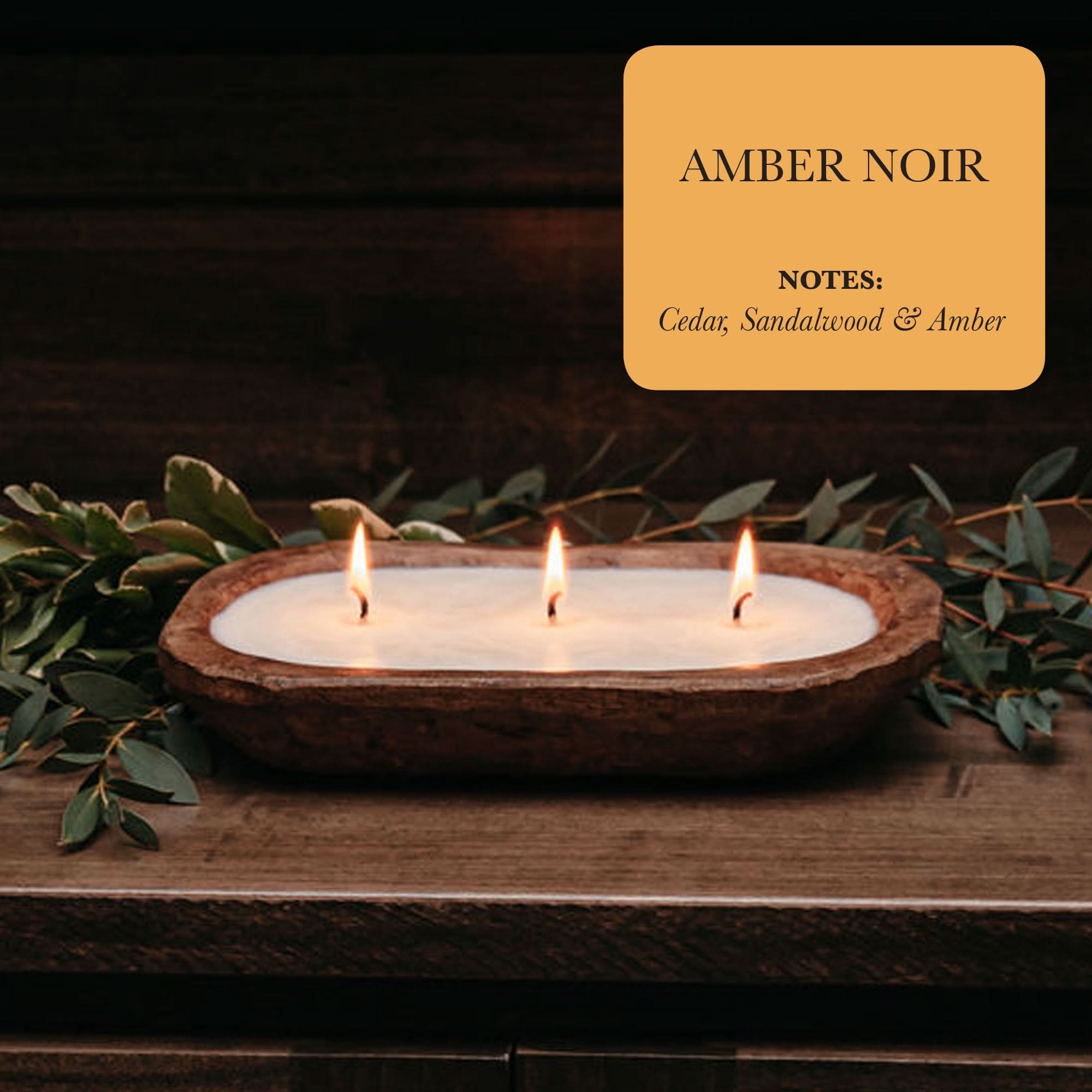 3-Wick Dough Bowl Soy Candle - Amber Noir