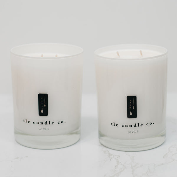 TLC Candle Co. | 2 lb. White with Black Stripe Cement Home Decor Soy Candle Create