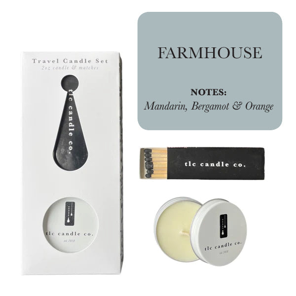Travel Candle with Matches by TLC Candle Co.  - Farmhouse