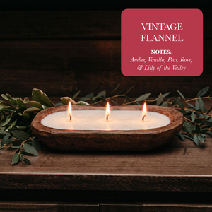 Vintage Flannel - 3 Wick Dough Bowl