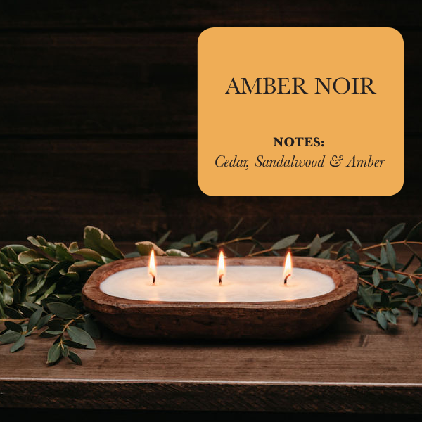 3-Wick Dough Bowl Soy Candle - Amber Noir