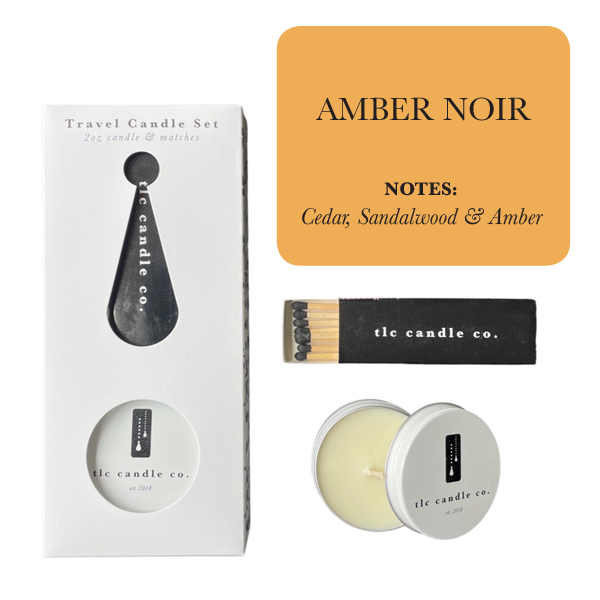 Travel Candle with Matches - Amber Noir
