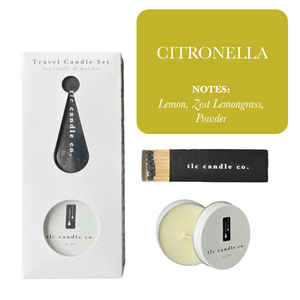 Travel Candle with Matches - Citronella