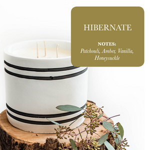 Luxury Large Striped Stone Designer Candle - Hibernate