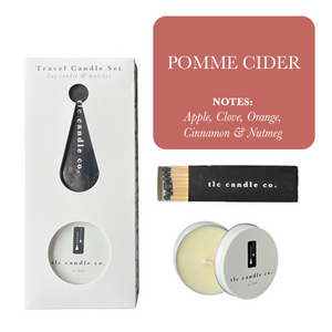 Travel Candle with Matches - Pomme Cider