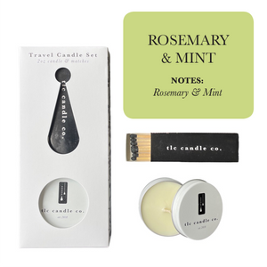 Travel Candle with Matches - Rosemary & Mint