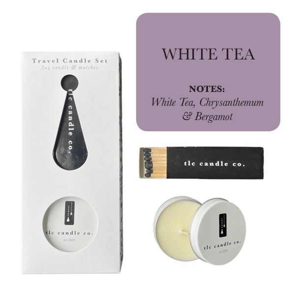 Travel Candle with Matches - White Tea