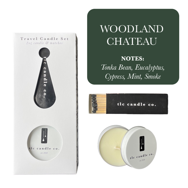 Travel Candle with Matches - Woodland Chateau